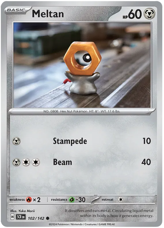 Meltan Stellar Crown Pokemon Single Card 102/142