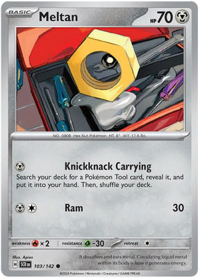 Meltan Stellar Crown Pokemon Single Card 103/142