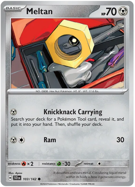 Meltan Stellar Crown Pokemon Single Card 103/142
