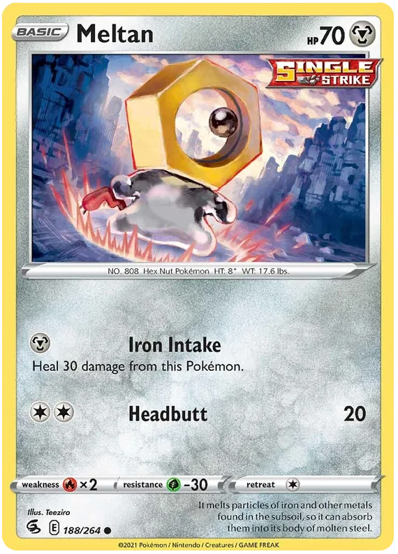 Meltan Fusion Strike Pokemon Card Singles 188/264