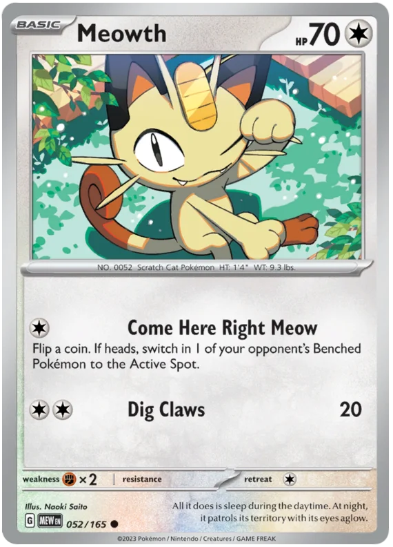 Meowth 151 Single Pokemon Card