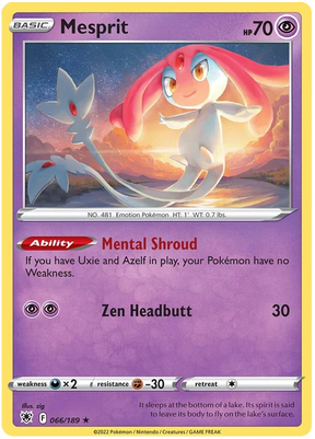 Mesprit Astral Radiance Pokemon Card Singles 066/189