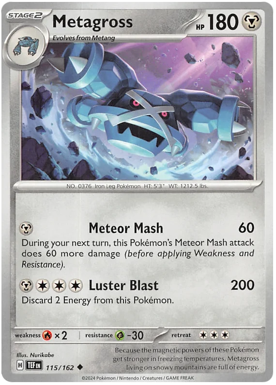 Metagross Temporal Forces Pokemon Single 115/162