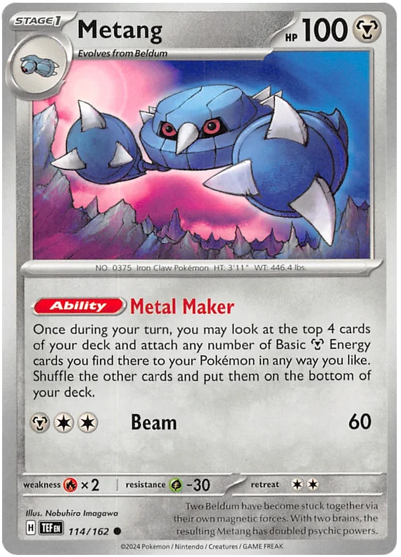Metang Temporal Forces Pokemon Single 114/162