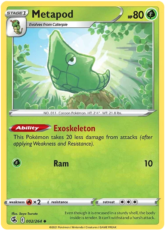 Metapod Fusion Strike Pokemon Card Singles 002/264