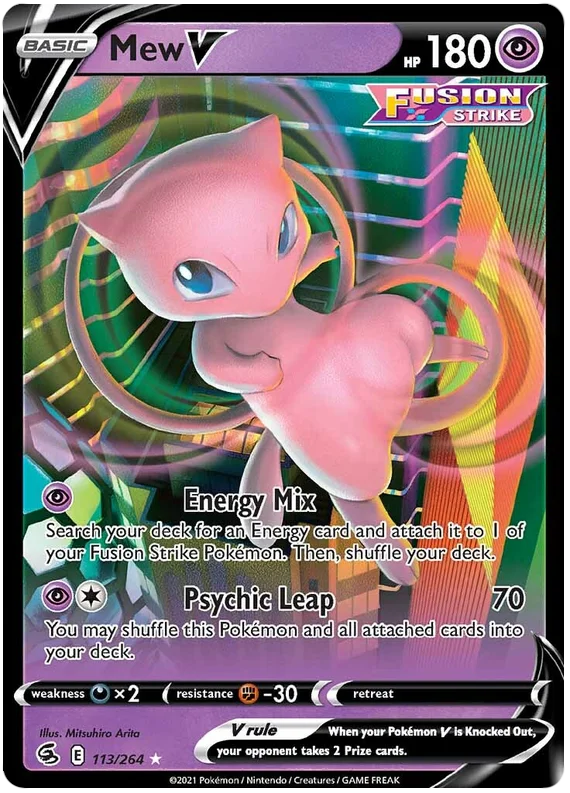 Mew V Fusion Strike Pokemon Card Singles 113/264