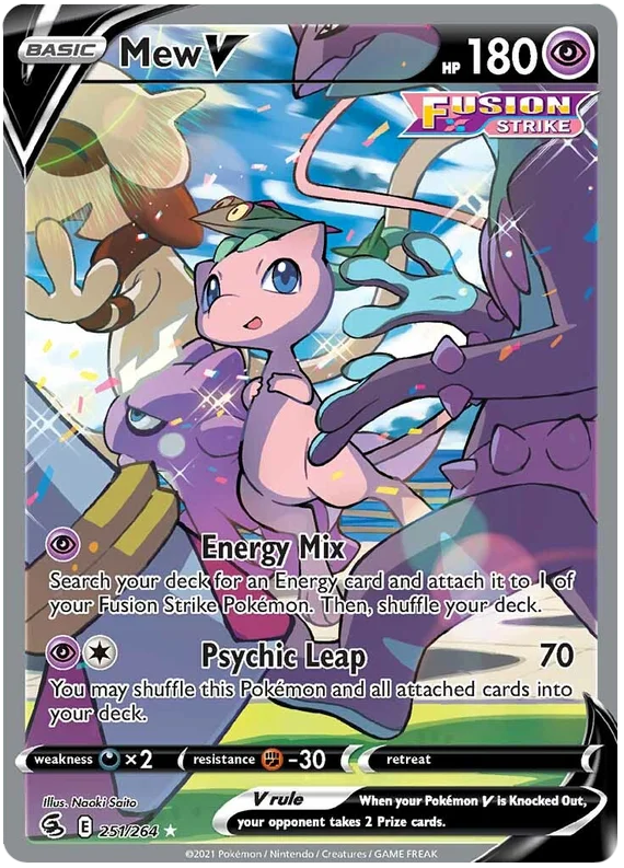 Mew V Fusion Strike Pokemon Card Singles 251/264