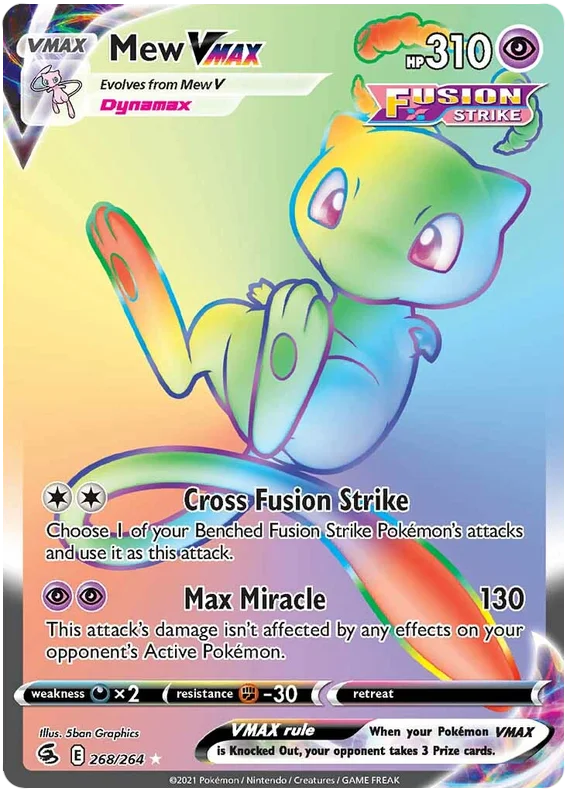 Mew VMAX Fusion Strike Pokemon Card Singles 268/264