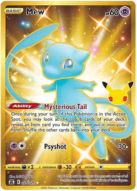 Mew Celebrations Pokemon Card Single 025/025