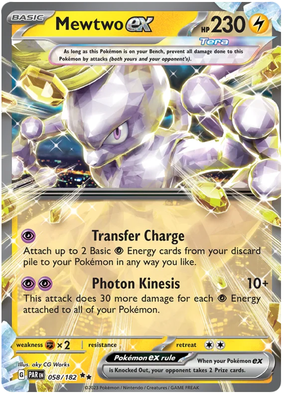 Mewtwo ex Paradox Rift Single Pokemon Card 058/182