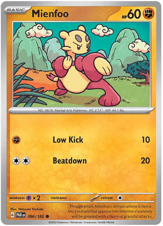 Mienfoo Paradox Rift Single Pokemon Card 096/182
