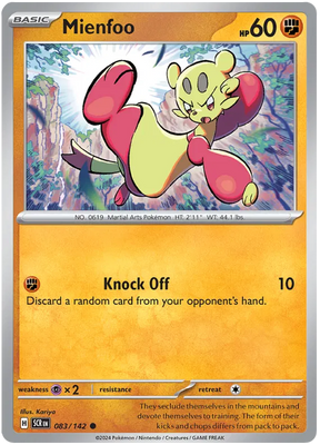 Mienfoo Stellar Crown Pokemon Single Card 083/142