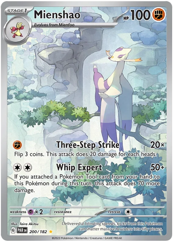 Mienshao Illustration Rare Paradox Rift Single Pokemon Card 200/182