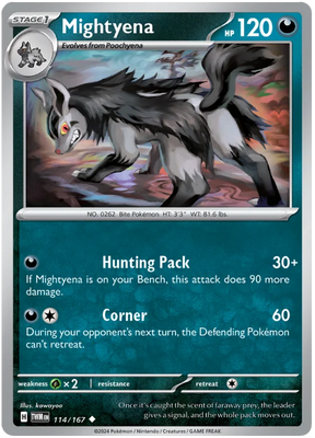 Mightyena Twilight Masquerade Pokemon Single 114/167