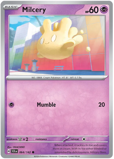 Milcery Stellar Crown Pokemon Single Card 064/142