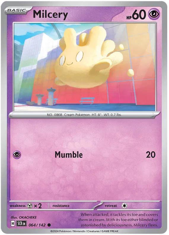 Milcery Stellar Crown Pokemon Single Card 064/142