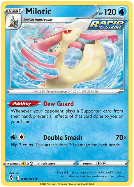 Milotic 038/203 - Pokemon TCG Evolving Skies card