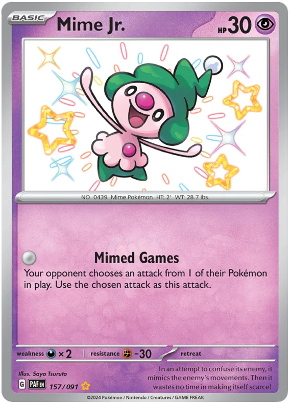 Mime Jr. Paldean Fates Pokemon Card Single 157/091