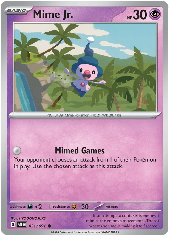 Mime Jr. Paldean Fates Pokemon Card Single 031/091