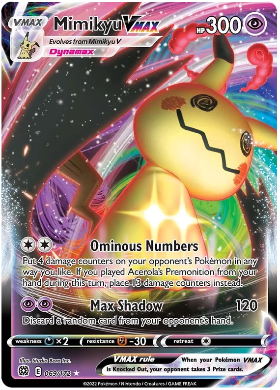 Mimikyu VMAX Brilliant Stars Pokemon Card Singles 069/172