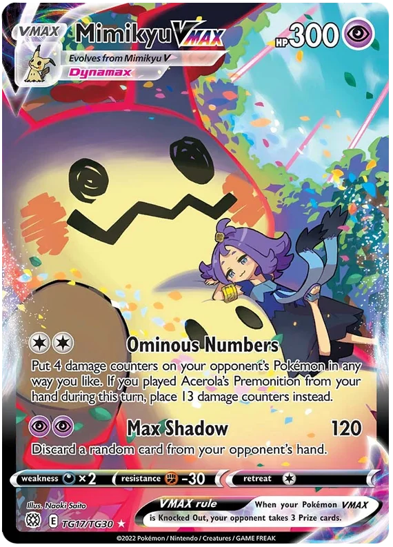 Mimikyu VMAX Brilliant Stars Trainer Gallery Pokemon Card Singles TG17/TG30