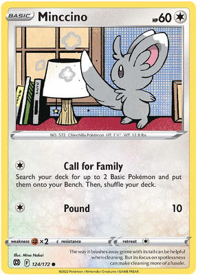 Minccino Brilliant Stars Pokemon Card Singles 124/172