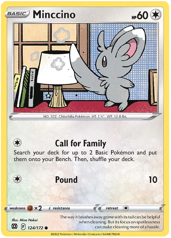 Minccino Brilliant Stars Pokemon Card Singles 124/172