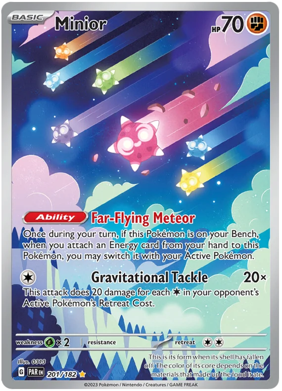 Minior Illustration Rare Paradox Rift Single Pokemon Card 201/182