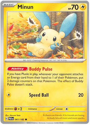 Minun Paradox Rift Single Pokemon Card 061/182
