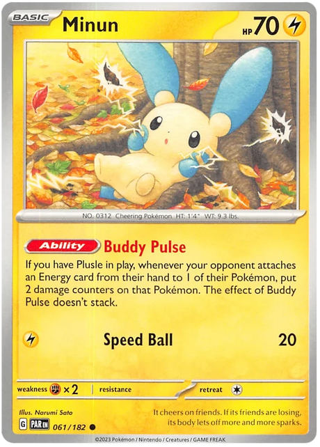 Minun Paradox Rift Single Pokemon Card 061/182