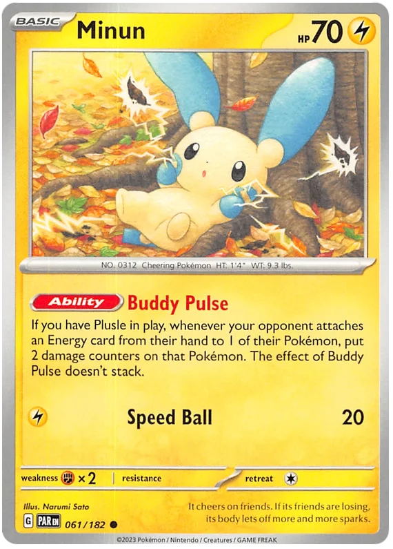 Minun Paradox Rift Single Pokemon Card 061/182