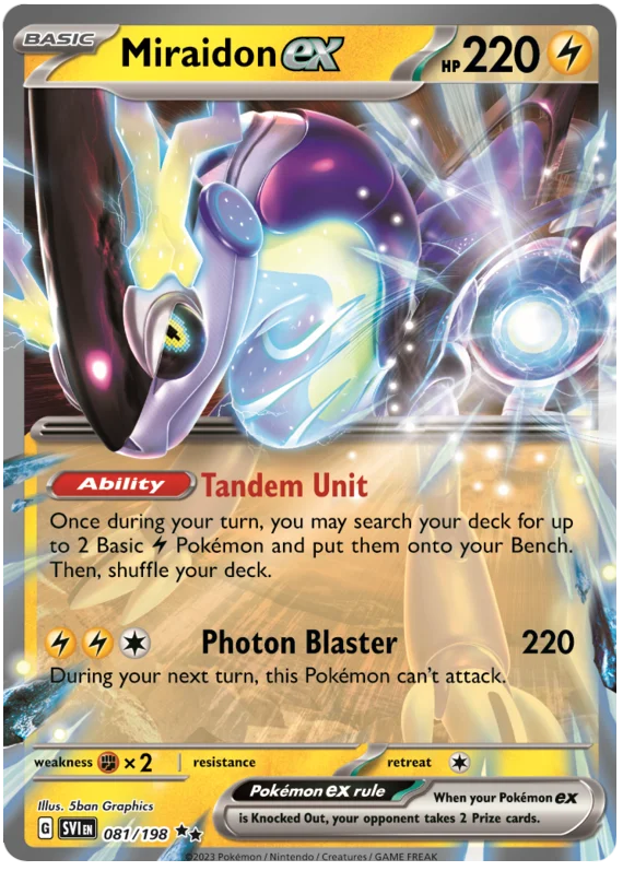 Miraidon ex Scarlet & Violet Base Set Pokemon Card Single