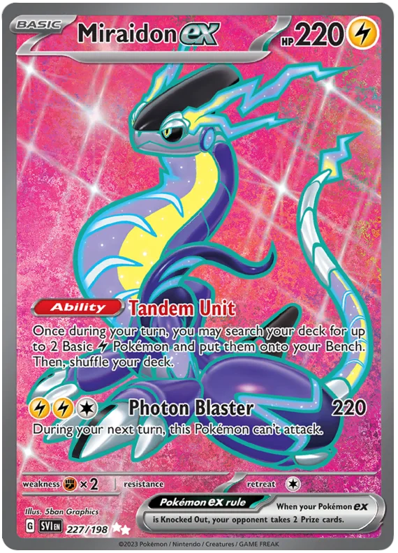Miraidon ex Full Art Scarlet & Violet Base Set Pokemon Card Single