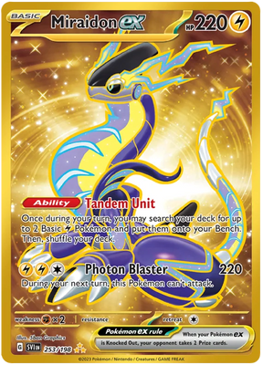 Miraidon ex Gold Scarlet & Violet Base Set Pokemon Card Single