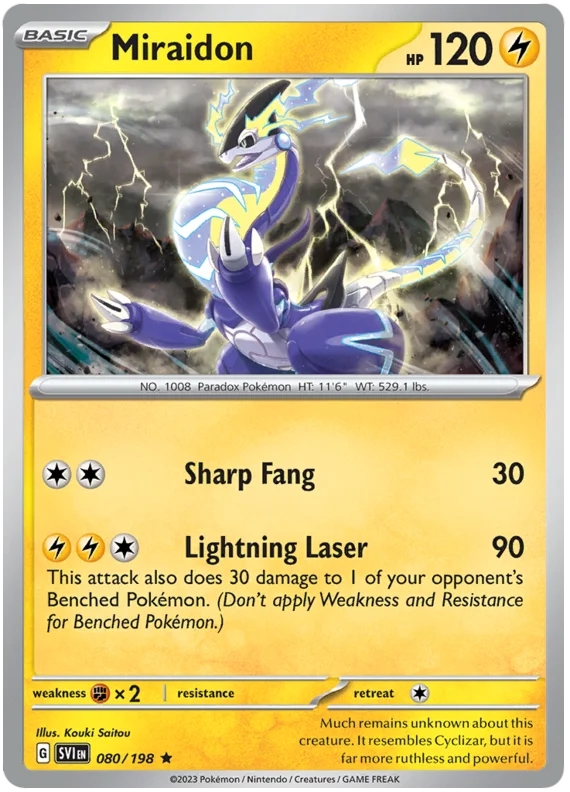 Miraidon Scarlet & Violet Base Set Pokemon Card Single