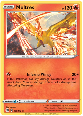 Moltres Brilliant Stars Pokemon Card Singles 021/172