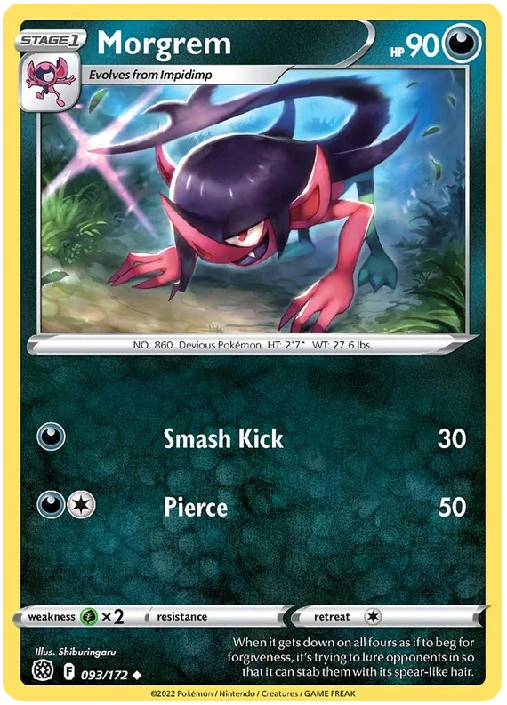 Morgrem Brilliant Stars Pokemon Card Singles 093/172