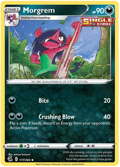 Morgrem Fusion Strike Pokemon Card Singles 177/264