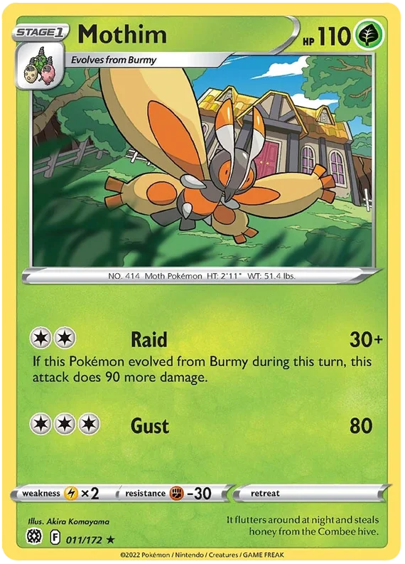 Mothim Brilliant Stars Pokemon Card Singles 011/172