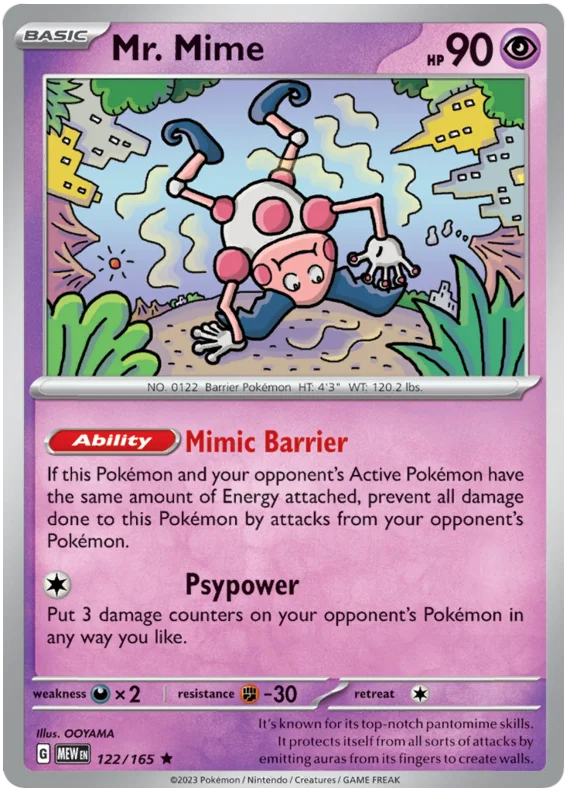 Mr. Mime 151 Single Pokemon Card