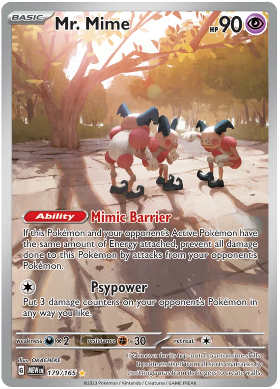 Mr. Mime Illustration Rare 151 Single Pokemon Card