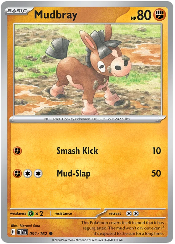 Mudbray Temporal Forces Pokemon Single 091/162