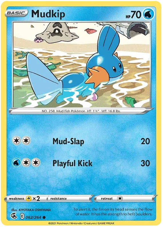 Mudkip Fusion Strike Pokemon Card Singles 062/264