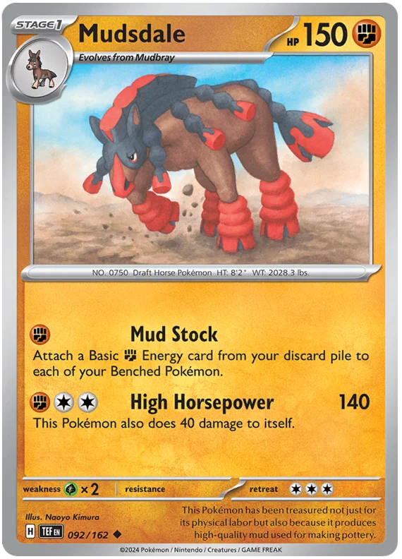 Mudsdale Temporal Forces Pokemon Single 092/162