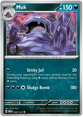 Muk 151 Single Pokemon Card