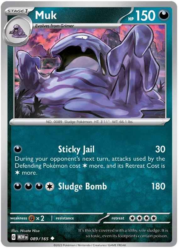 Muk 151 Single Pokemon Card