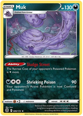 Muk Brilliant Stars Pokemon Card Singles 085/172