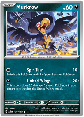 Murkrow Paldea Evolved Single Pokemon Card