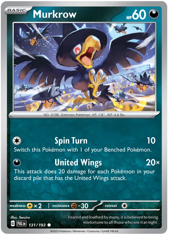 Murkrow Paldea Evolved Single Pokemon Card