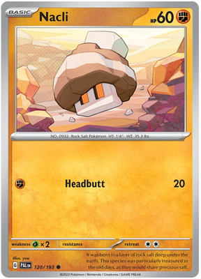 Nacli 120 Paldea Evolved Single Pokemon Card